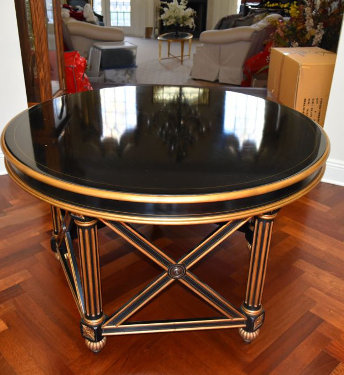 VACC Center Table Holiday Decorating BEFORE