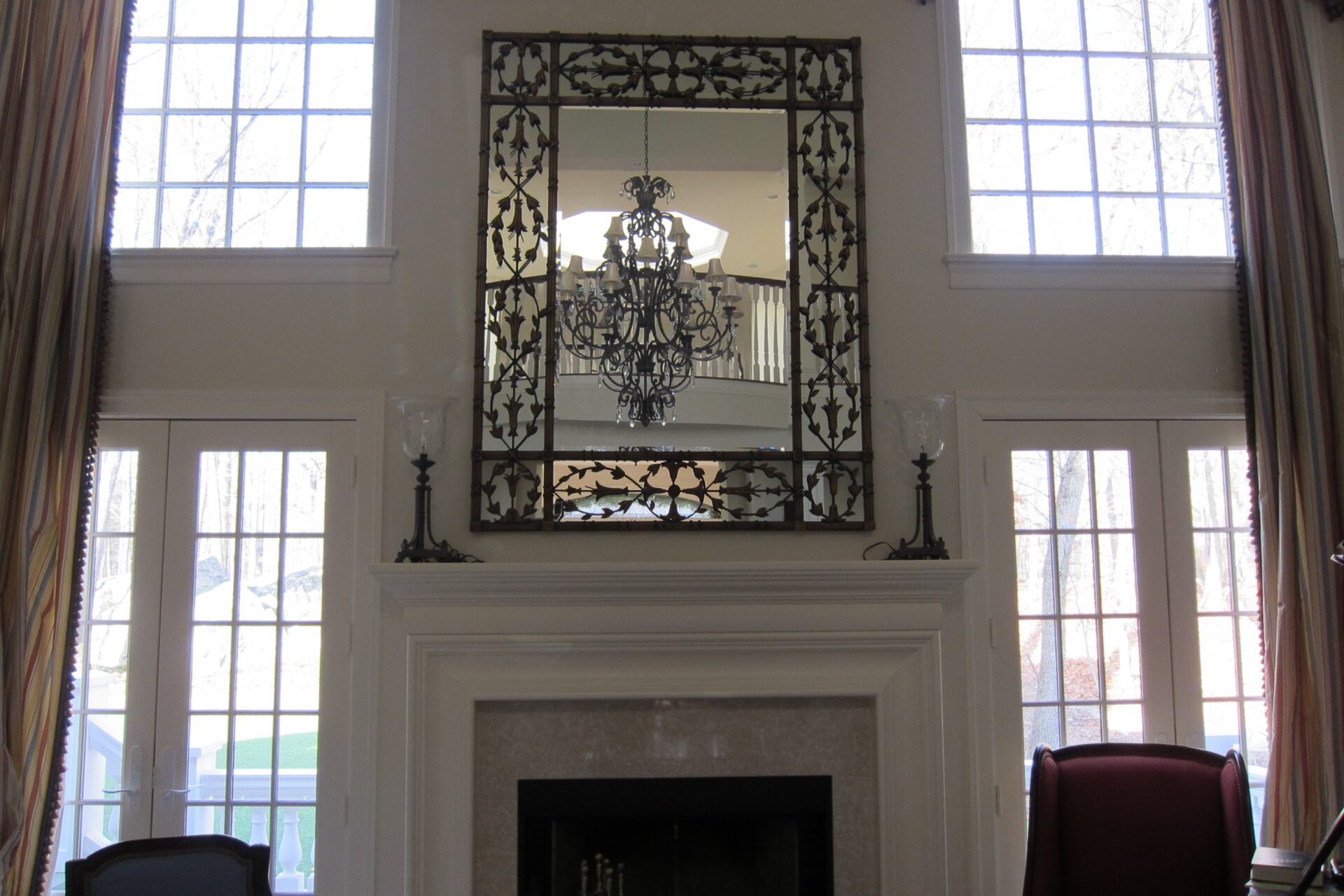 VACC LR Mantle Holiday Decorating BEFORE