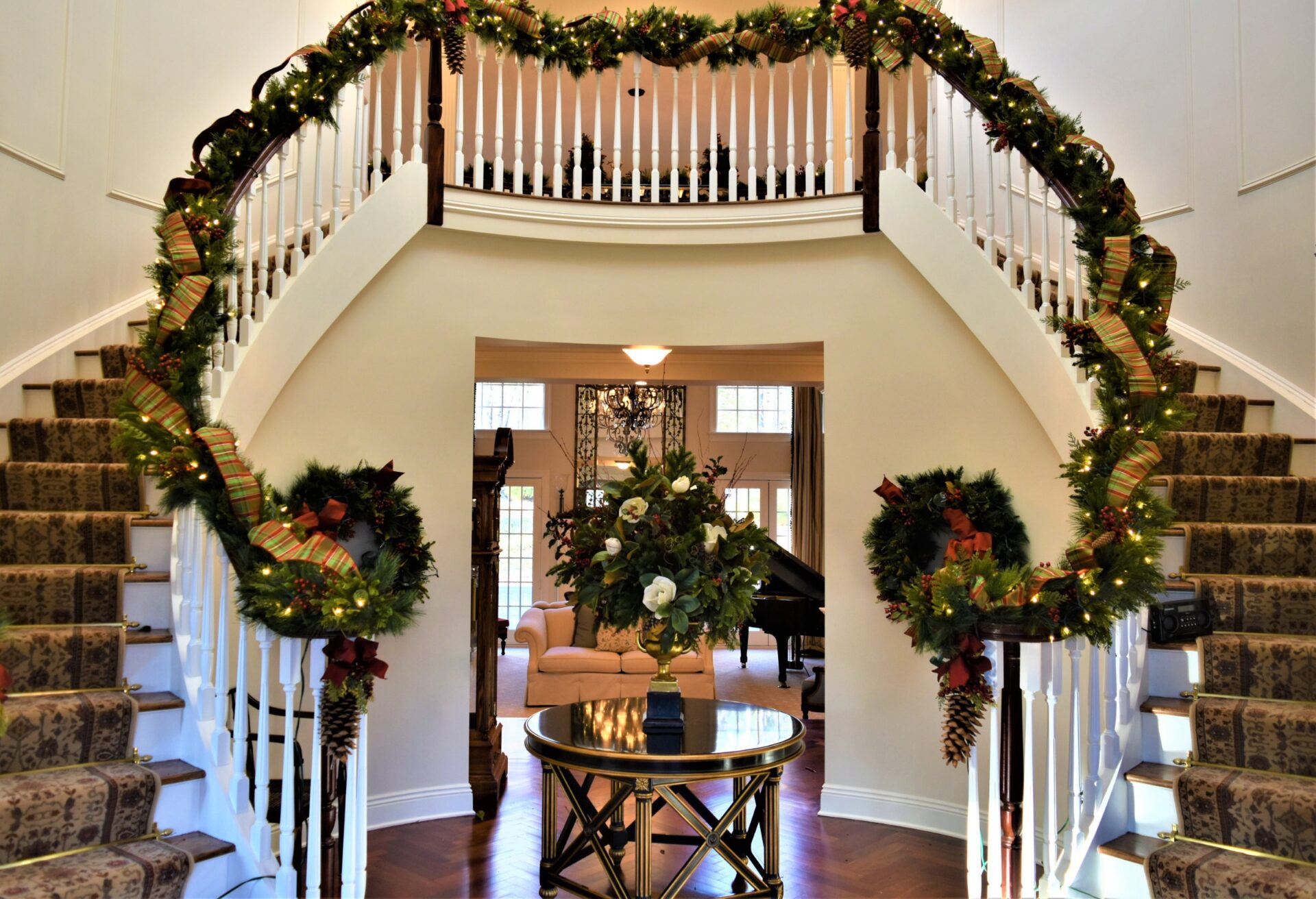 VACC Whole Staircase Holiday Decorating AFTER